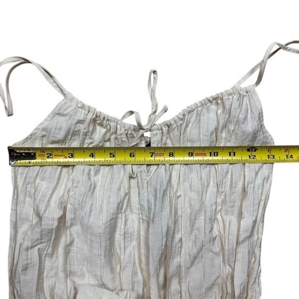 NWT J. Crew Women's Beige Crinkled‎ Side-Slit Midi Dress XXS Summer Casual - Picture 6 of 9